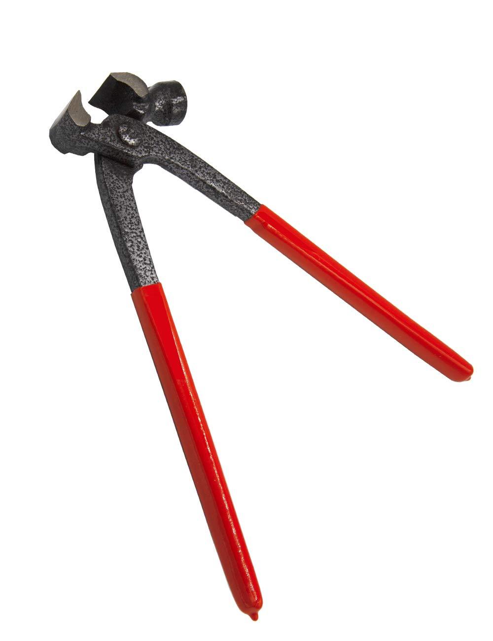 icicecream 2 in 1 Farrier Hoof Nipper with Hammer Multifunctional Farrier Tools 10in Goat Hoof Trimmer with Rubber Grips Red - PawsPlanet Australia
