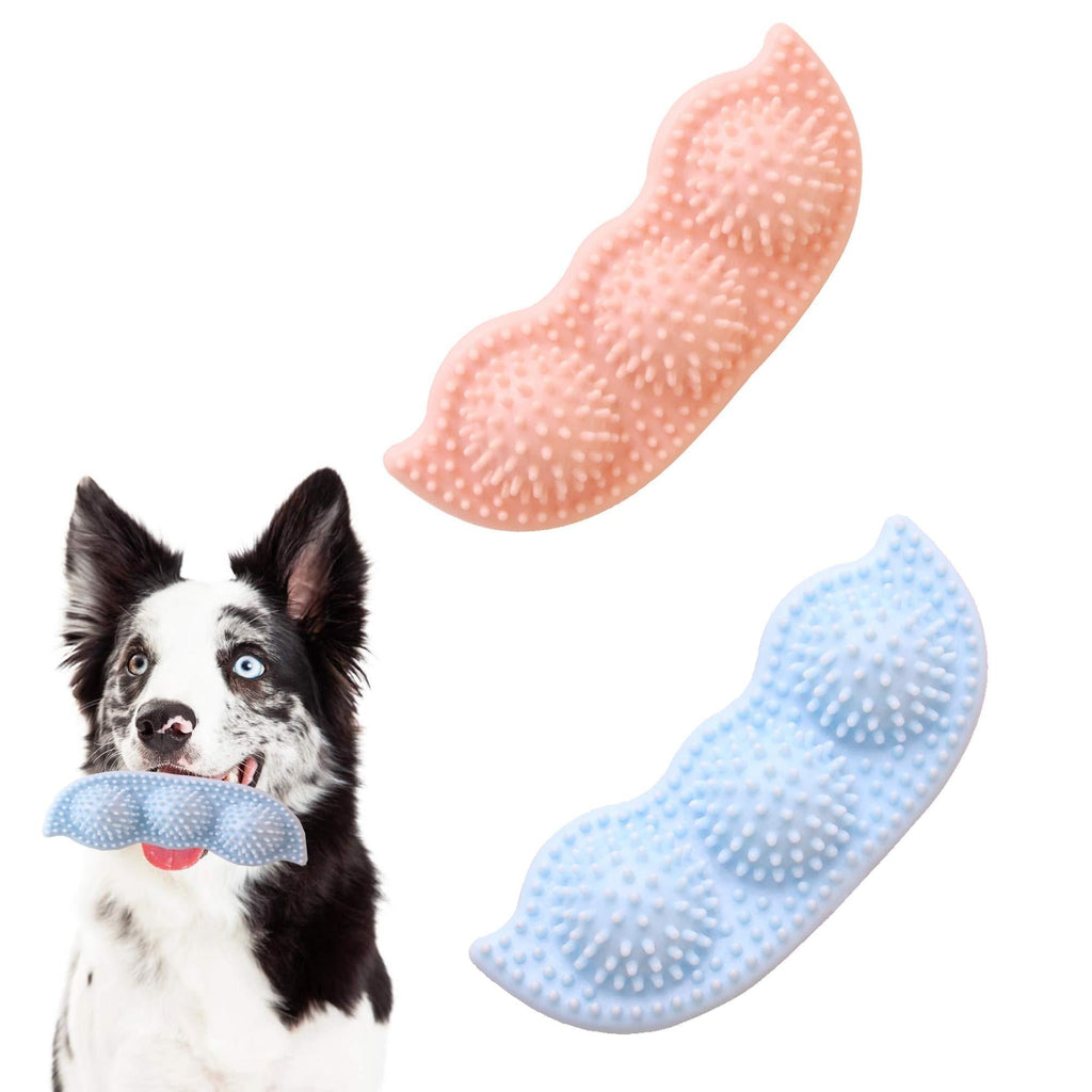 2 Pcs Puppy Toys Puppy Teething Chew Toys 2-7 Months Puppy Teething Toys for Teething Small Dogs Dog Toothbrush Toy pink and blue - PawsPlanet Australia