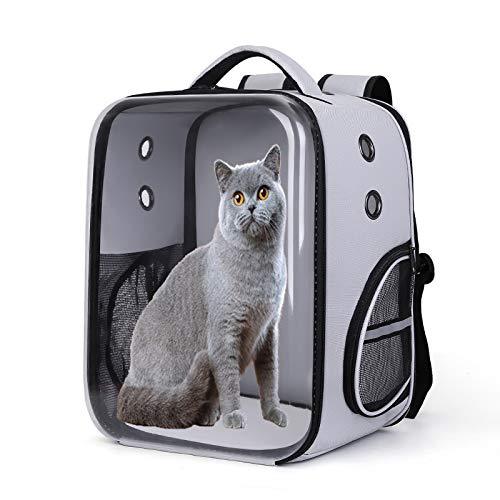 Juman Pet Carrier Backpack, Waterproof Bubble Backpack Carrier, Cats and Puppies,Designed for Travel, Hiking, Walking & Outdoor Use-Grey - PawsPlanet Australia