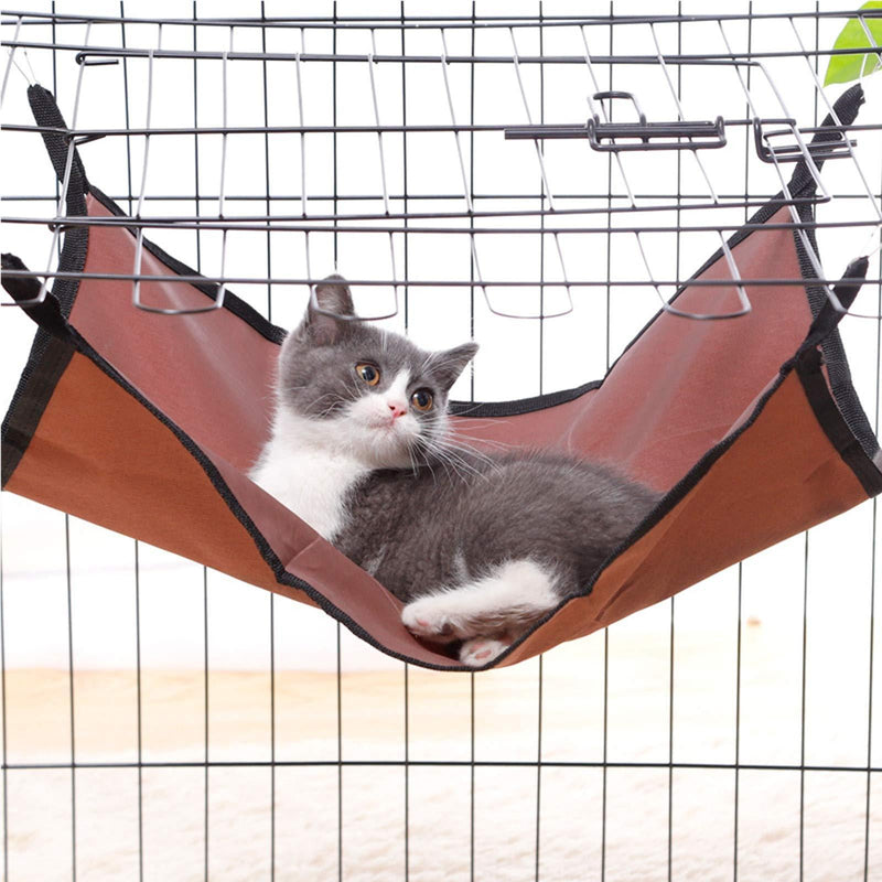 Cat Hammock,Cat Kennel Nylon Small Pet Animal Cat Bed Hanging Hammock Cage Bed Waterproof Durable Breathable (Coffee) Coffee - PawsPlanet Australia
