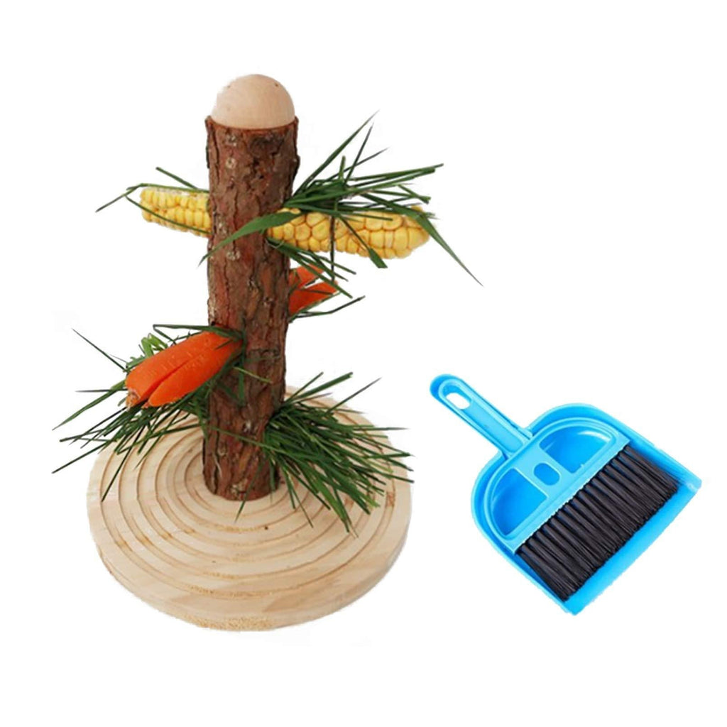 Rabbit Hay Feeder Rack Bunny Wooden Food Manager Grass Holder with Cleaning Set Chewing Toy for Chinchilla Guiniea Pig and Other Small Animal - PawsPlanet Australia