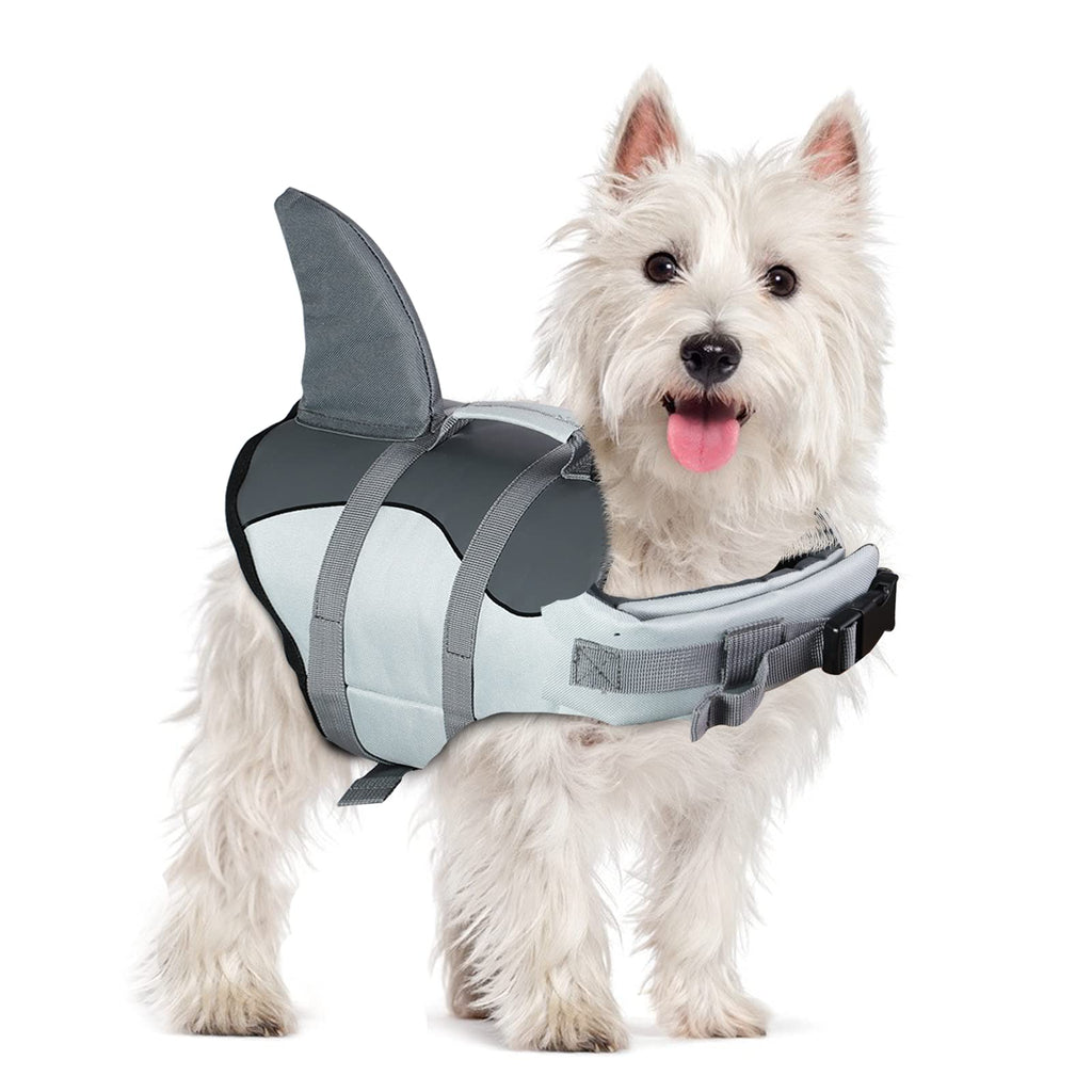 Dog Life Jackets- Portable Dog Swimsuits Jacket Vest, Adjustable Dog Floating Jackets with Rescue Handle for Small Medium Dogs, Safety Life Vest for Swim,Surf,Beach Boating Grey X-Small - PawsPlanet Australia