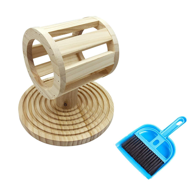 Rabbit Hay Feeder Rack with Cleaning Set Standing Food Manager Wooden Grass Holder Cage Accessories for Small Animals Bunny Hamster Guinea Pigs - PawsPlanet Australia
