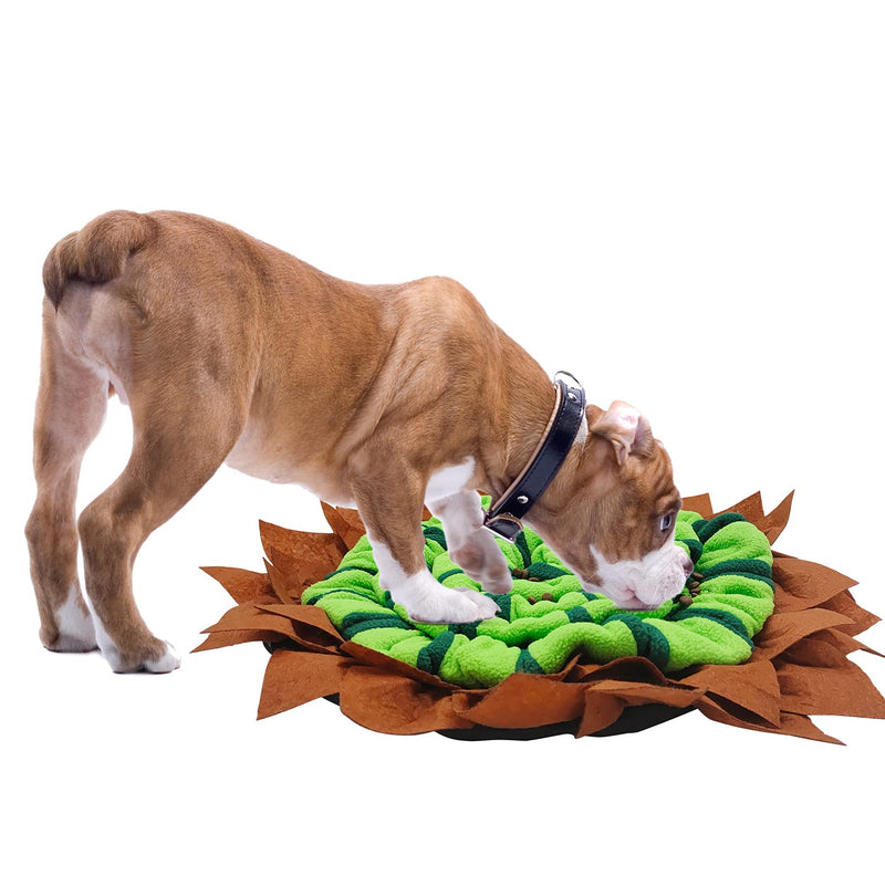 Coomazy Pet Dog Snuffle Mat, Dog Puzzle Toys, Nosework Training Mats, Snuffle Mat for Dog Encourages Natural Pet Foraging Skills for Smell Training/Slow Eating/Stress Relief/Dog Treat Dispenser Roud-50x50cm Green - PawsPlanet Australia