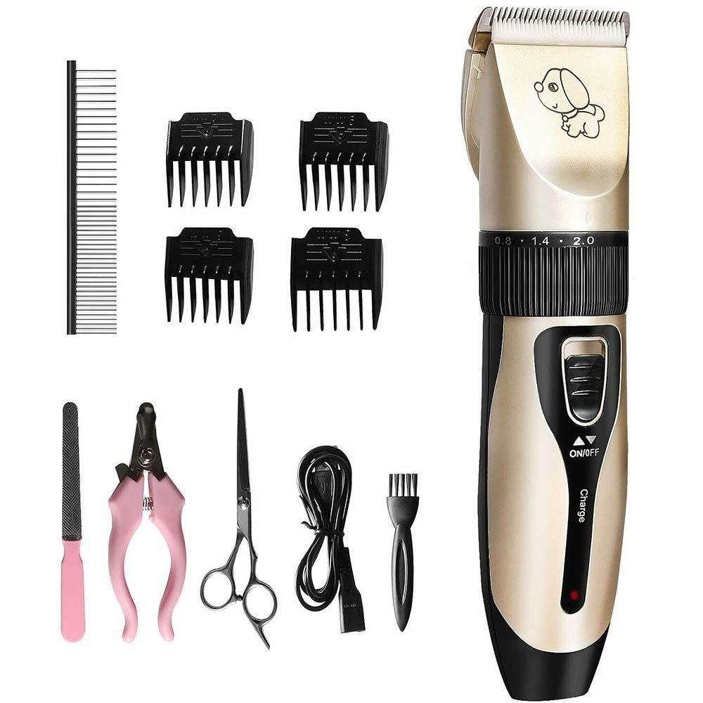 SUnMilY Dog Shaver Clipper for Grooming, Rechargeable Cordless Quiet Electric Hair Clippers Set for Puppy Cats Pets - PawsPlanet Australia