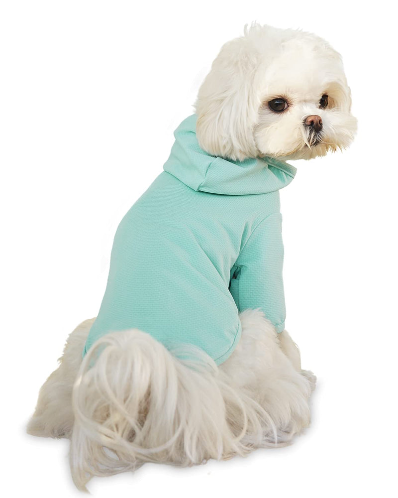 Sun Shield Dog Tee with Hoodie - Sun Shirt for Small Medium Dogs - UV Protection for Spring Summer, Pet Anxiety Relief Sun Protection Vest - Prevents Foxtails, Alopecia - Machine Washable Lightweight Blue - PawsPlanet Australia