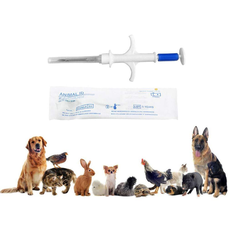 Backagin 20/10/5/1 Packs 2.12mm 1.4mm Dogs ID Microchip FDX-B ISO 11784/11785 Pet Cats Dogs Microchips RFID Glass Transponder Implant Kit for Pet Dog Cat with Syringe microchip-10 packs 1.4mm - PawsPlanet Australia
