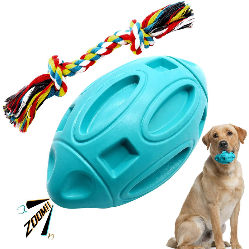 Dog Chew Toys Large Breed, Bagvhandbagro Almost Durable and Indestructible Dog Toys, Interactive Dog Toys for Medium Dogs, Squeaky Dog Toys for Aggressive Chewers with Dog Rope Toy blue - PawsPlanet Australia