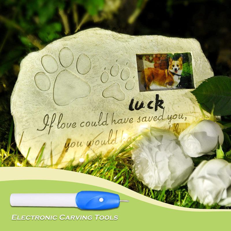 YON.SOU. Pet Grave Markers Personalized Dog or Cat Memorial Stone for Loss of Dog Gifts Pet Headstones for Dogs with Electric Engraving - PawsPlanet Australia
