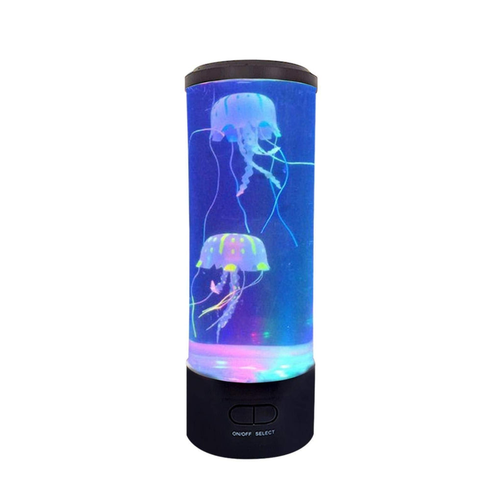 beiyoule Jellyfish Lamp,USB/Battery Powered Jellyfish Lava Lamp, with Remote Control 7 Color Setting Jellyfish Tank Mood Light，Mini Aquarium Night Light with Two Artificial Jellyfishes round - PawsPlanet Australia