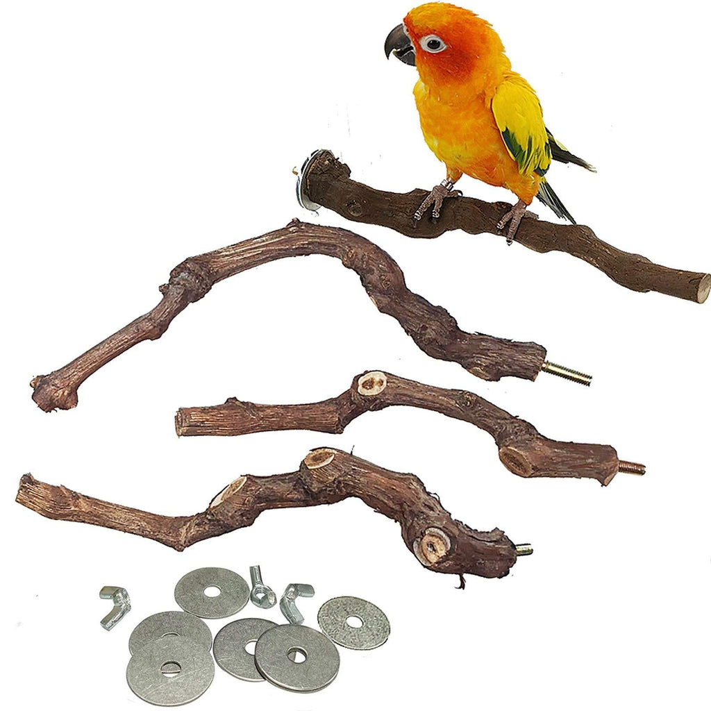 Hamiledyi Bird perches for Parakeets 4 Pcs,Parrot Stand Pole Natural Grape Stick Grinding Paw Hanging Cage Accessories Toy Branches for Cockatiels/Finches/Parakeets - PawsPlanet Australia