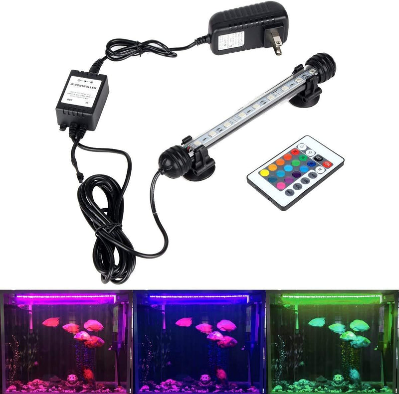 GreenSun LED Aquarium Light , Fish Tank Light with Remote Control, Submersible Waterproof Strip Bar Light,RGB Color Changing , 2 Watts 7inch/18cm 7.2inch/18cm - PawsPlanet Australia