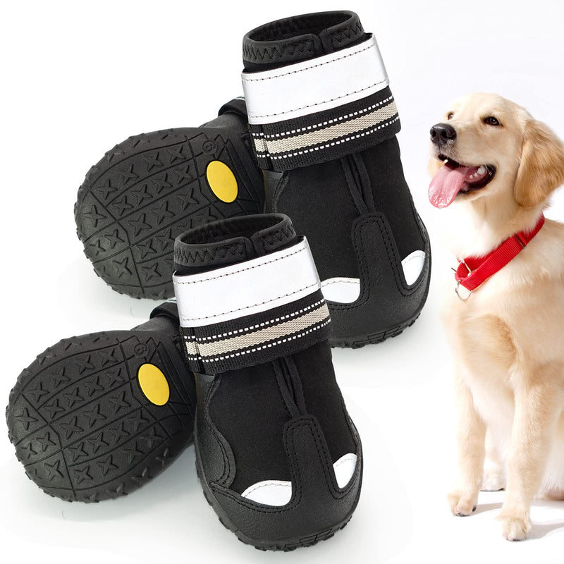 Dog Boots, Waterproof Shoes for Dog,Dog Booties with Reflective Rugged Anti-Slip Sole,Outdoor Dog Boots,Dog Boots for Medium to Large Dogs Size 5: 2.7" x 2.2" (L*W) for 41-60 lbs - PawsPlanet Australia