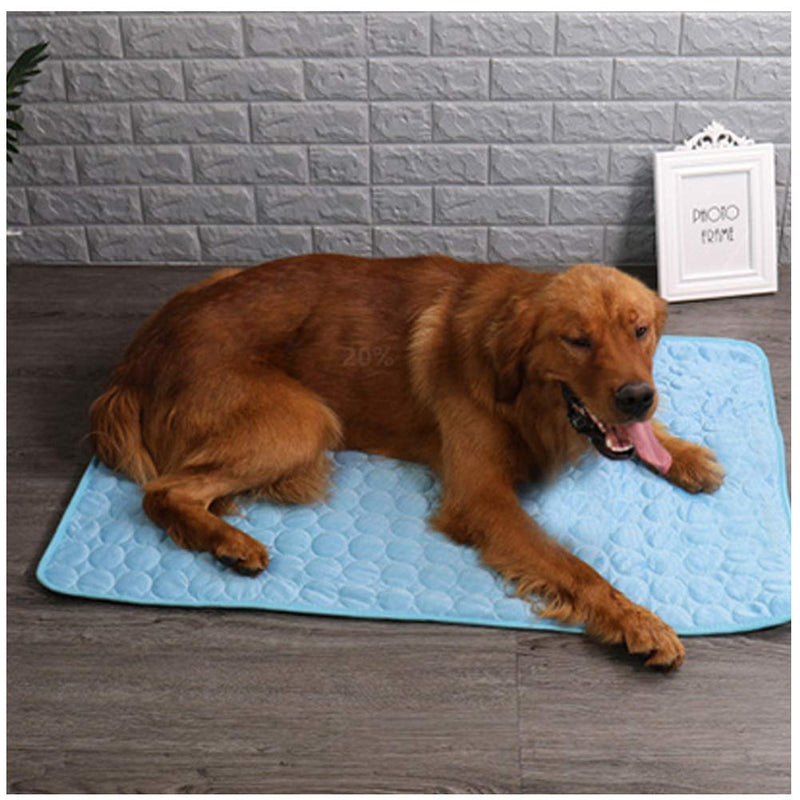 Hotumn Dog Cooling Mat Summer Pet Ice Comfortable Breathable Mat for Kennel/Sofa/Bed/Floor/Car Seats Cooling (Medium, Blue) Medium - PawsPlanet Australia