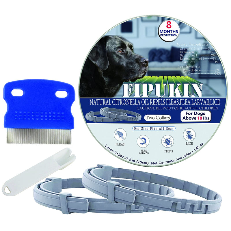 Flea and Tick Collar for Dogs, Natural and Safe Flea and Tick Collar for Large Dogs, 2×8 Months Protection, Waterproof, One Size Fits All, 2-Pack, Charity! - PawsPlanet Australia