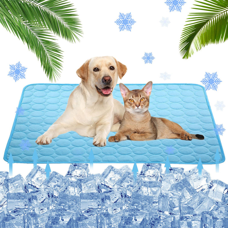 Cooling Mat for Dogs Cats, Dog Cooling Mat Pet Self Cooling, Dog Cooling Pad Dog Cooling Supplies Cooling Mat, Pet Indoor/Outdoor Summer Pet Cooling Mat Dog Cat Bed Mats 40x28 Blue 40x28IN - PawsPlanet Australia