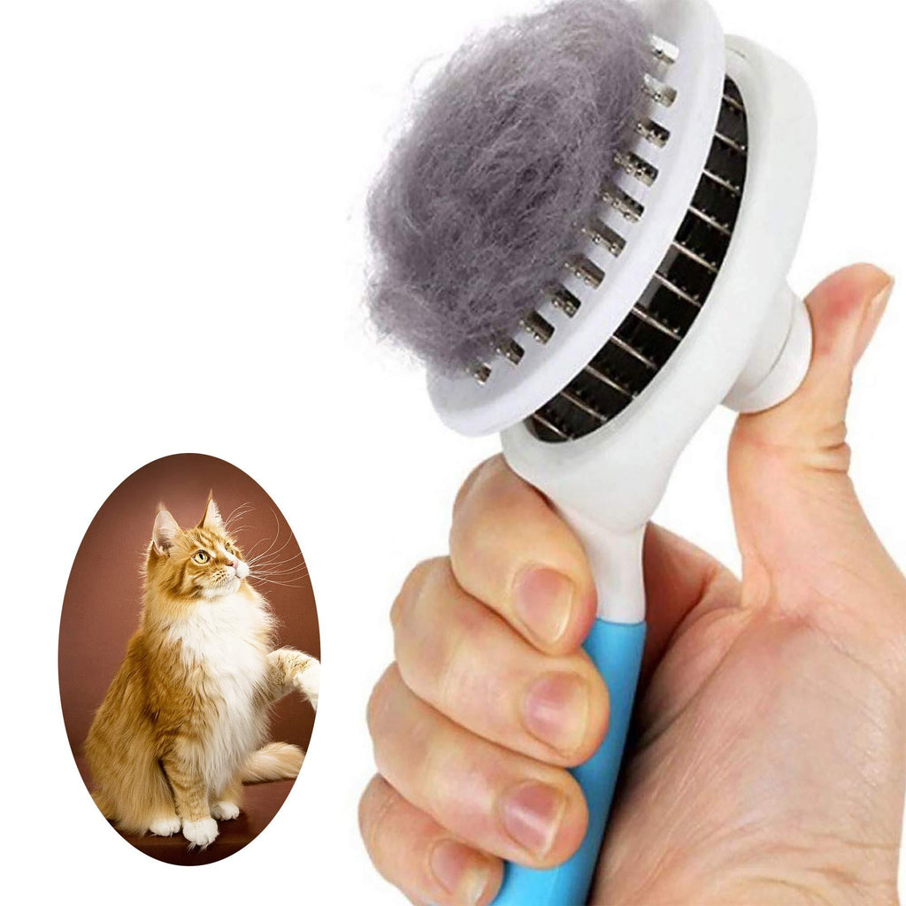 Cat and Dog Brush, Self Cleaning Slicker Brush for Shedding Pet Grooming Tool Brush , Removes Loose Undercoat - PawsPlanet Australia