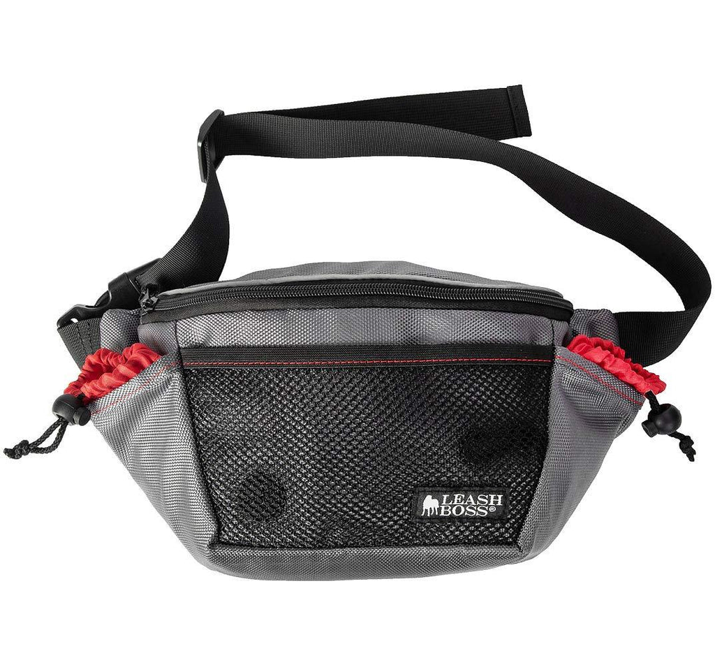 Leashboss Trainer Pack, XL Dog Walking Fanny Pack with 2 Training Treat Pouches, Large 3L Capacity Storage Waist Bag with Built in Waste Bag Dispenser Gray - PawsPlanet Australia