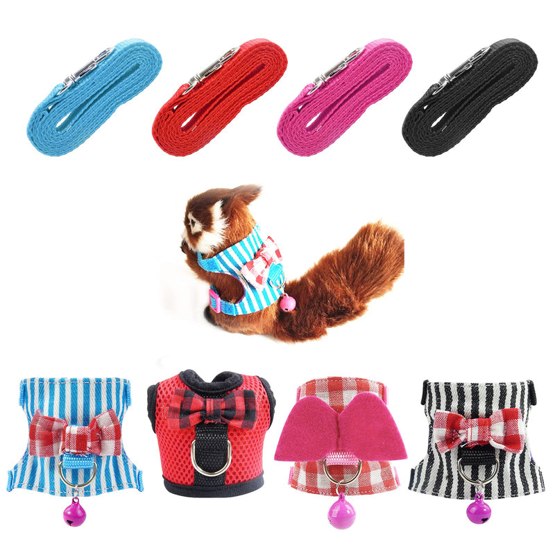 4 Pack Hamster Mesh Chest Strap Small Animals Harness and Leash Traction Rope Guinea Pig Harness and Leash Fashion Hamster Supplies Funny Litter Pet Supplies Walk Pet Comfort Padded Vest - PawsPlanet Australia