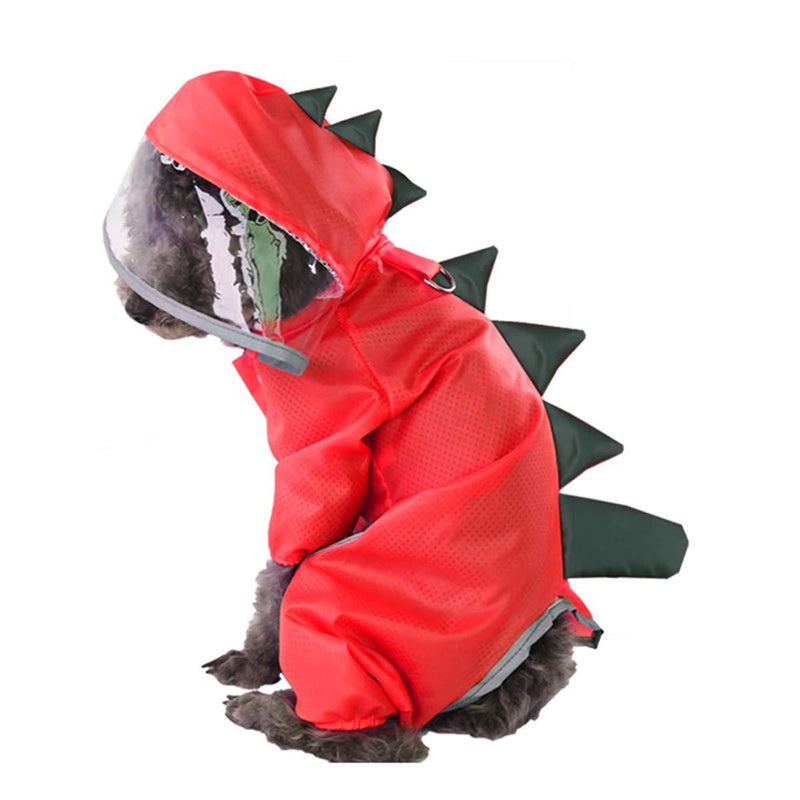 WOWON Pet Dog Raincoat Pet Dog Cat Rain Clothes (Red, Small) Red - PawsPlanet Australia