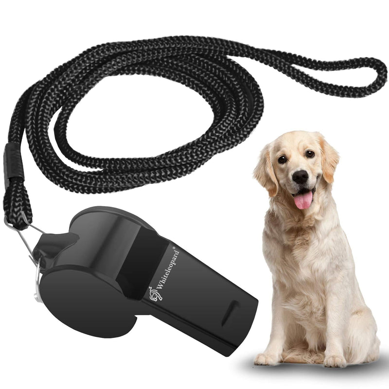 Dog Whistle with Free Lanyard, Stainless Steel, Effective Way of Training, Professional Dog Whistles to Stop Barking black - PawsPlanet Australia