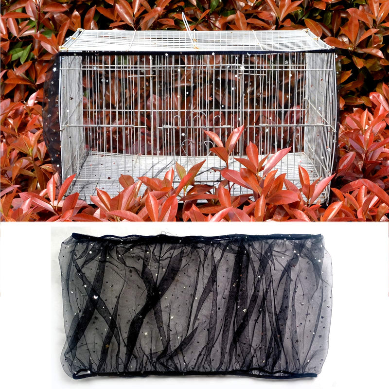 VKEDA Bird Seeds Catcher Nylon Net Cover to Protect Pet Net Cover Birdcage Skirt Cage Net Cover Cage Debris Controls (Black - L) Large Black - PawsPlanet Australia