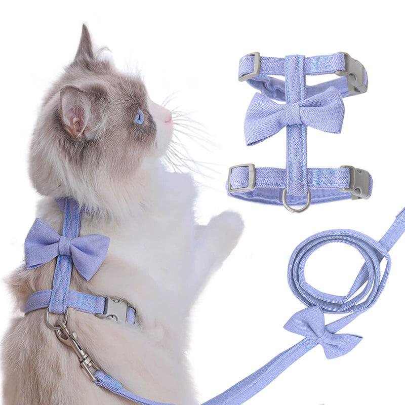 Cat Vest Harness and Leash, Cat Harness Escape Proof Escape Proof Mesh Breathable Adjustable Vest Harnesses for Cat H-Diagonal pull Walking with Safety Buckle BU S-L for Pet Kitten Puppy Rabbit Ferret Blue - PawsPlanet Australia