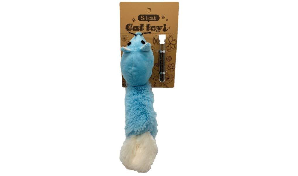 CBM Silicat Catnip Mouse Toy - Blue Mouse with Fluffy Tail - PawsPlanet Australia