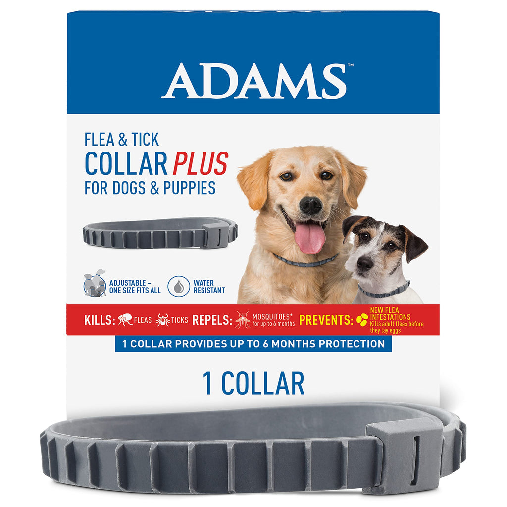 Adams Flea & Tick Collar for Dogs & Puppies, 6 Month Protection, Repels Mosquitos, Adjustable - One Size Fits All - PawsPlanet Australia