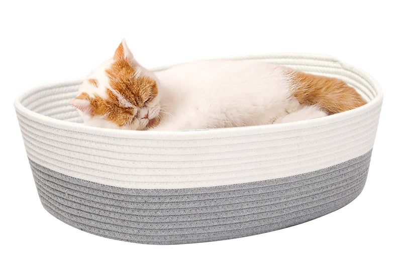Morezi Cat Rope Bed Washable Cat Basket Small Medium Kitten Bed Fluffy Round Indoor Cats Bed Chew Resistant Pet Bed - Not Included Mat - PawsPlanet Australia