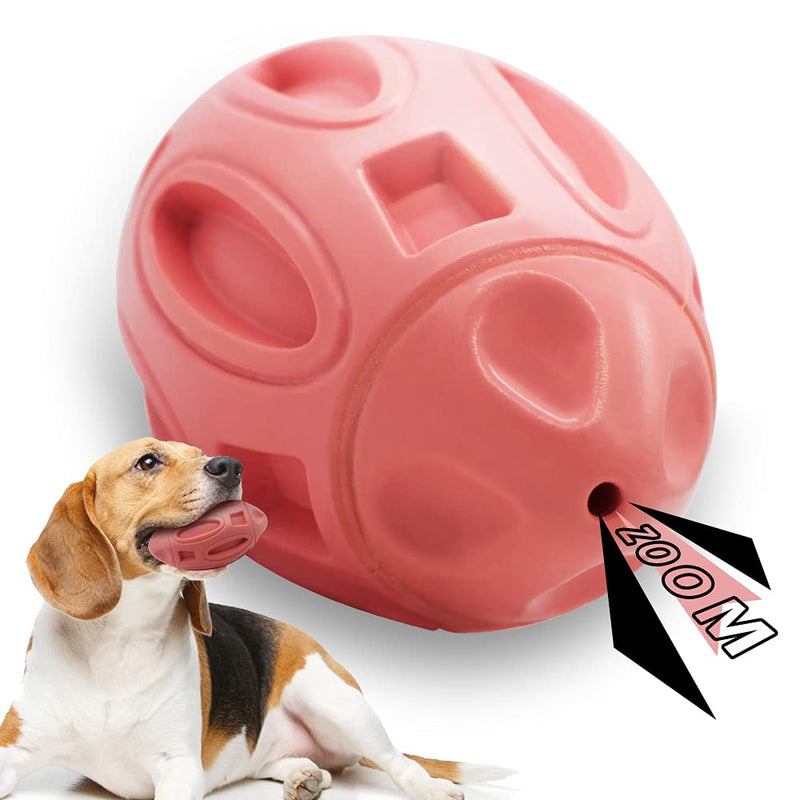 Vzatt Dog Squeaky Toys for Aggressive Chewers Indestructible Tough Durable Dog Chew Fetch Balls with Squeaker Pet Toys for Medium Large Dog Breed Puppy Natural Rubber Teeth Cleaning Pink - PawsPlanet Australia