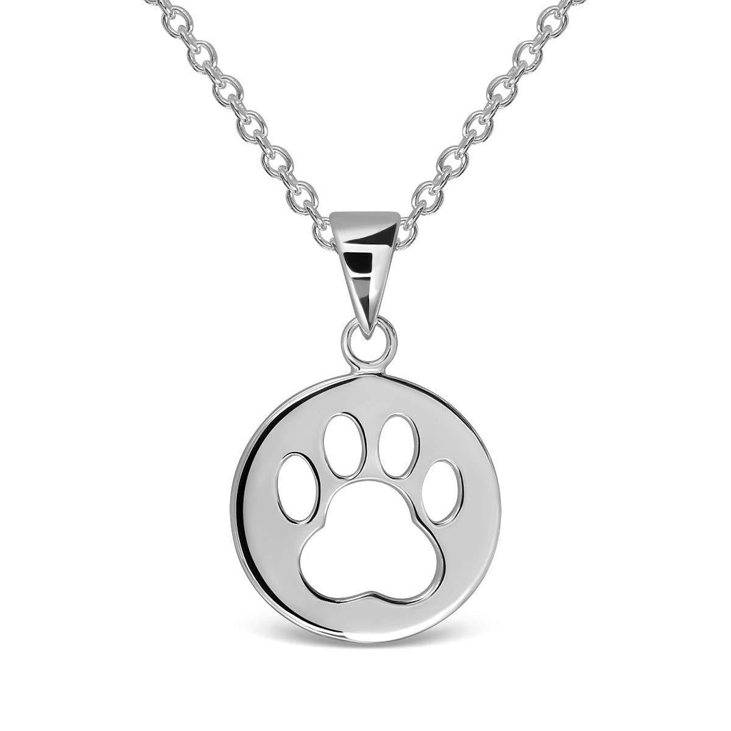 Sterling Silver Puppy Paw Print Necklace 18", Dog Paw Necklace, Dog Jewelry for Women, Dog Pendant, Puppy Necklaces for Women (with Gift Box) | Small Dainty Cute Pet Animal Jewelry for Women - PawsPlanet Australia