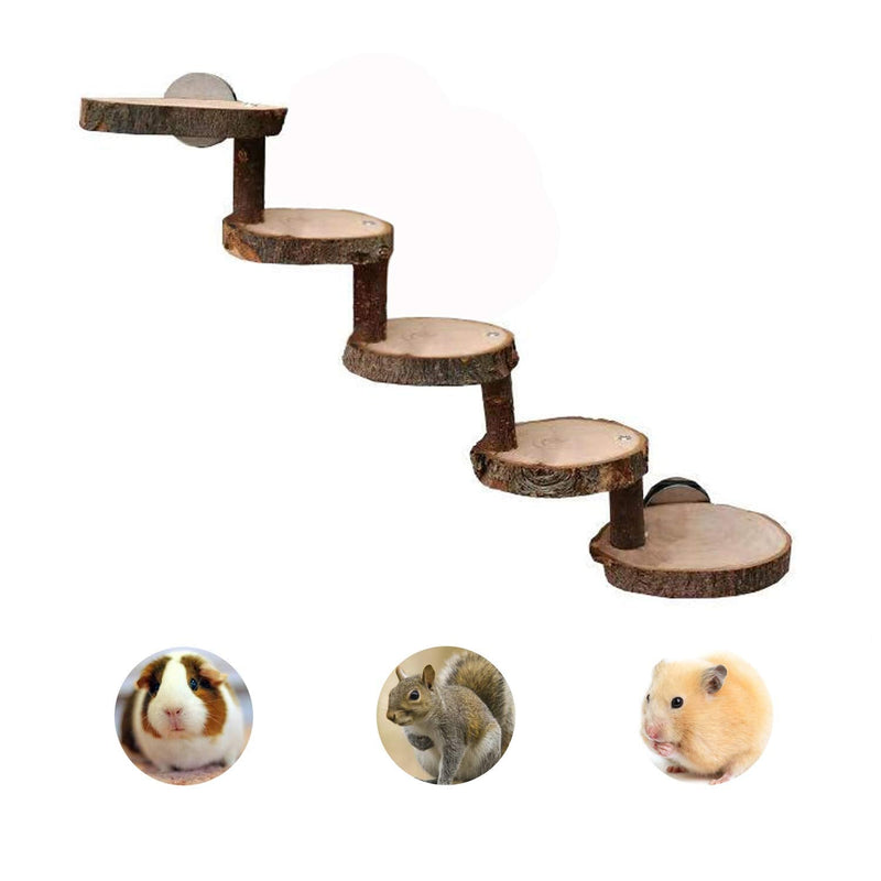 ruitong Natural Apple Wooden Hamster Chew Toys Ladder Bridge for Parrot Ferret Squirrel Hamster Rat Small Animals Little Rodent to Play and Exercise Wooden Ladder - PawsPlanet Australia
