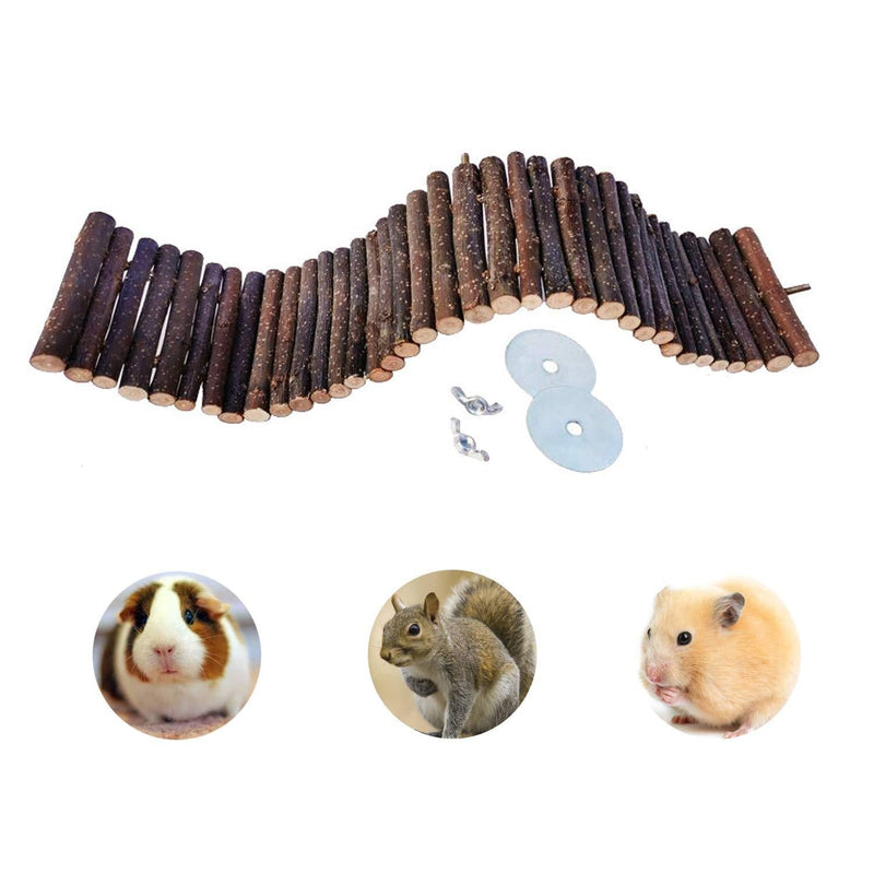ruitong Natural Apple Wooden Hamster Chew Toys Ladder Bridge for Parrot Ferret Squirrel Hamster Rat Small Animals Little Rodent to Play and Exercise Wooden Bridge - PawsPlanet Australia