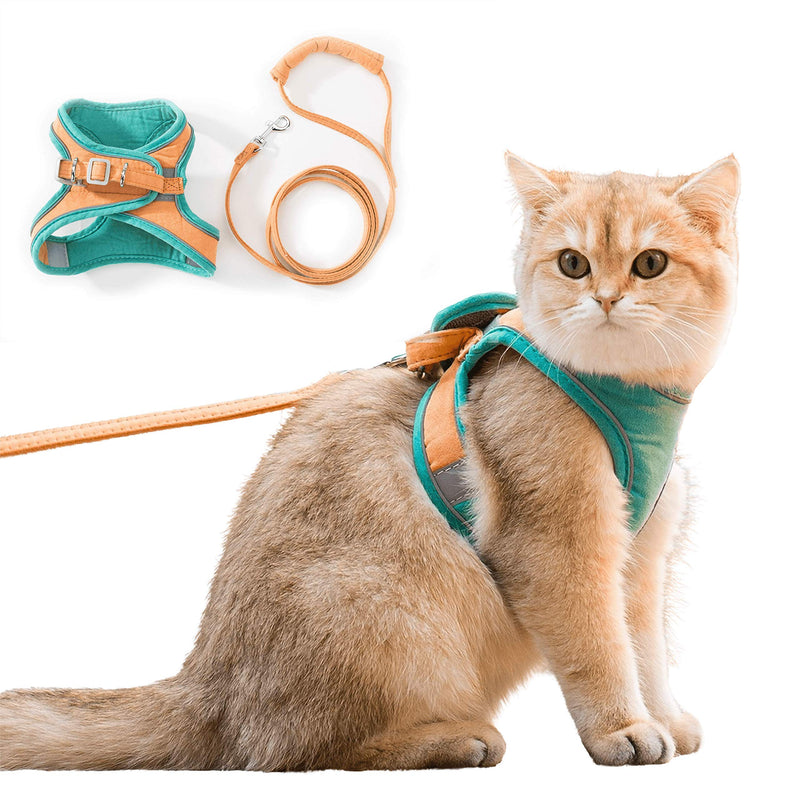 Step-in Cat Harness and Leash, Adjustable Comfortable Escape Proof Chest Vest, Soft Breathable Mesh Jacket with Reflective Strips, Easy to Wear and Control, for Small Medium Pet Dog Kitten Puppy (S) S (Chest 7.9″ - 9.5″) - PawsPlanet Australia