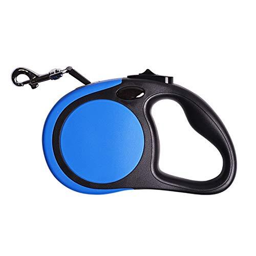 Retractable Dog Leash, one-Handed Multi-Function Lock and Detachable bite Expander, 360° Non-tangling, Heavy-Duty Retractable Dog Leash;16 ft Strong Nylon Belt/Ribbon;One-Handed Brake, Pause, Lock Blue 6.57x 3.81 x 1.29 inches - PawsPlanet Australia