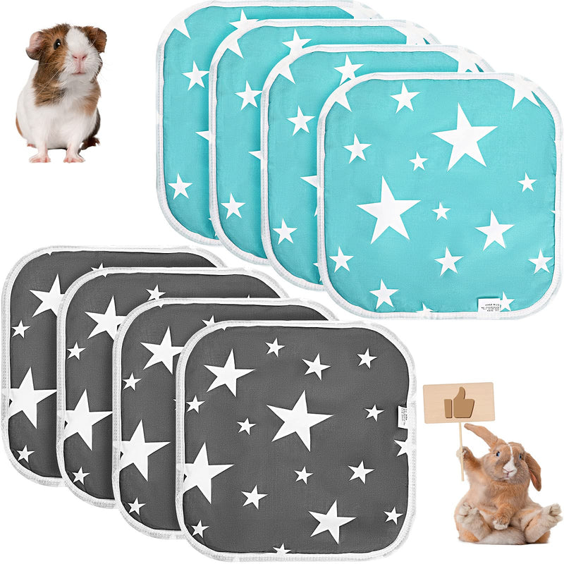 8 Pieces Guinea Pig Cage Liners Washable and Reusable Small Animal Pee Pads Highly Absorbent Hamster Bedding Waterproof Pet Training Pads for Small Animals Hamsters Bunnies, 12 x 12 Inch - PawsPlanet Australia