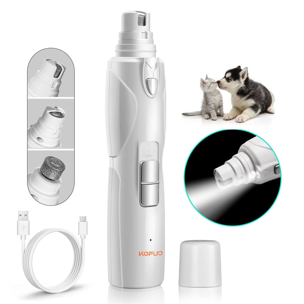 Electric Dog Nail Grinder, Upgraded LED 3-Speed Pet Nail Trimmer, Paws Nail File-USB Rechargeable Quiet Three Size Ports for Paws Grooming & Smoothing Claw Care for Small Medium–Large Dogs and Cats - PawsPlanet Australia