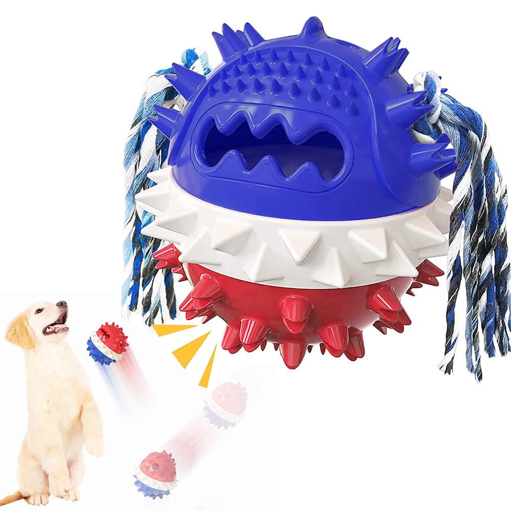 Squeaky Dog Chew Toy for Aggressive Chewers Interactive Dog Ball Toy Almost Indestructible Tough Durable Balls for Large Medium Dogs Puppy Chew Pet Toys,Teeth Cleaning and Treat Dispensing Dog Toys - PawsPlanet Australia