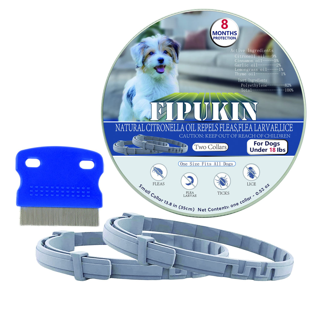 Flea and Tick Collar for Dogs, Natural and Safe Flea and Tick Collar for Small Dogs, 2×8 Months Protection, Waterproof, One Size Fits All, Charity, 2-Pack - PawsPlanet Australia