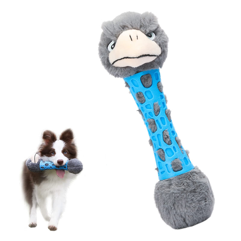 yoken Durable Plush Dog Toys, Interactive Puppy Squeaky Dog Toy, Puppy Teething Chew Toys for Medium Large Breed Dogs Gray - PawsPlanet Australia