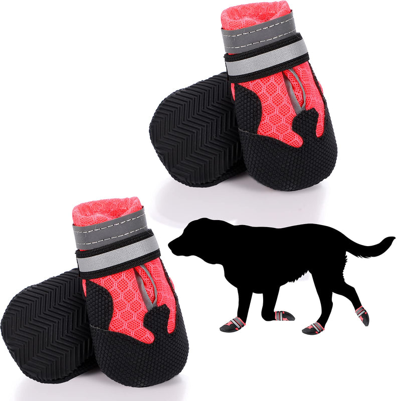 Weewooday 4 Pieces Breathable Mesh Dog Boots Soft Sole Puppy Shoes Nonslip Pet Boots Breathable Paw Protectors Durable Dog Booties for Dogs Puppy Pet (Pink, M) - PawsPlanet Australia