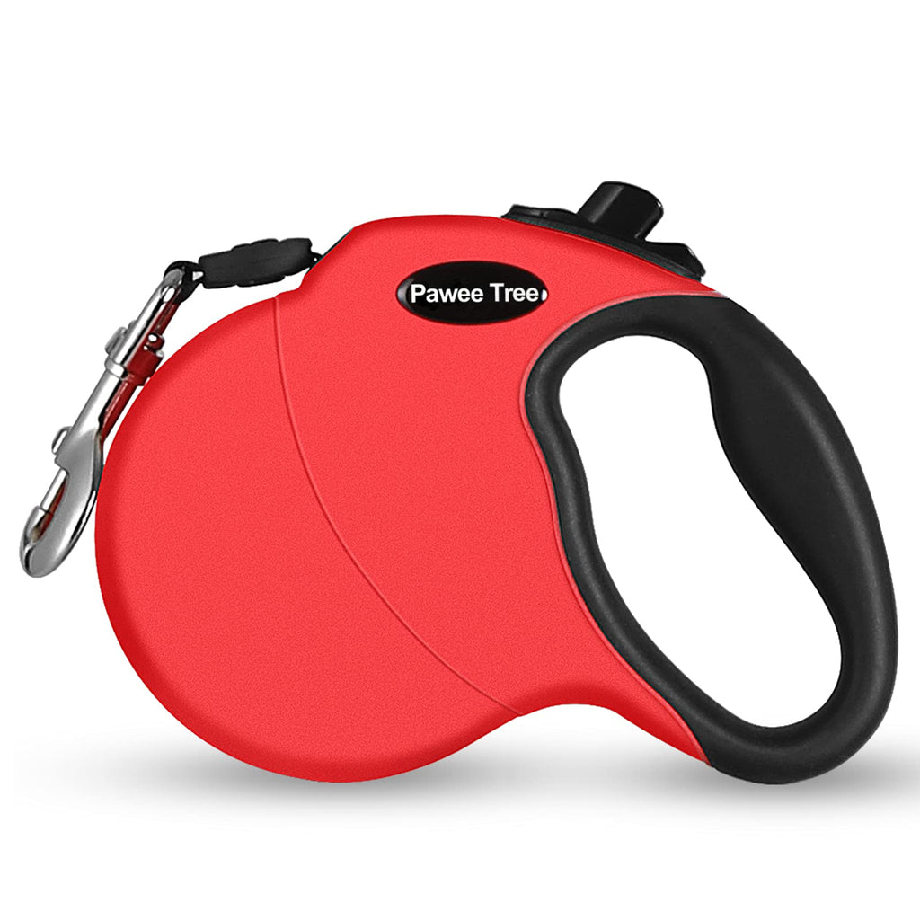 Pawee Tree Retractable Dog Leash,360°Tangle-Free Heavy Duty Pet Walking Leash with Anti-Slip Handle,Pet Leash for Medium Small Dog,Led Lights Leash with One-Hand Brake,Easy Control(Red Small/Medium) 13Ft Small/Medium red - PawsPlanet Australia