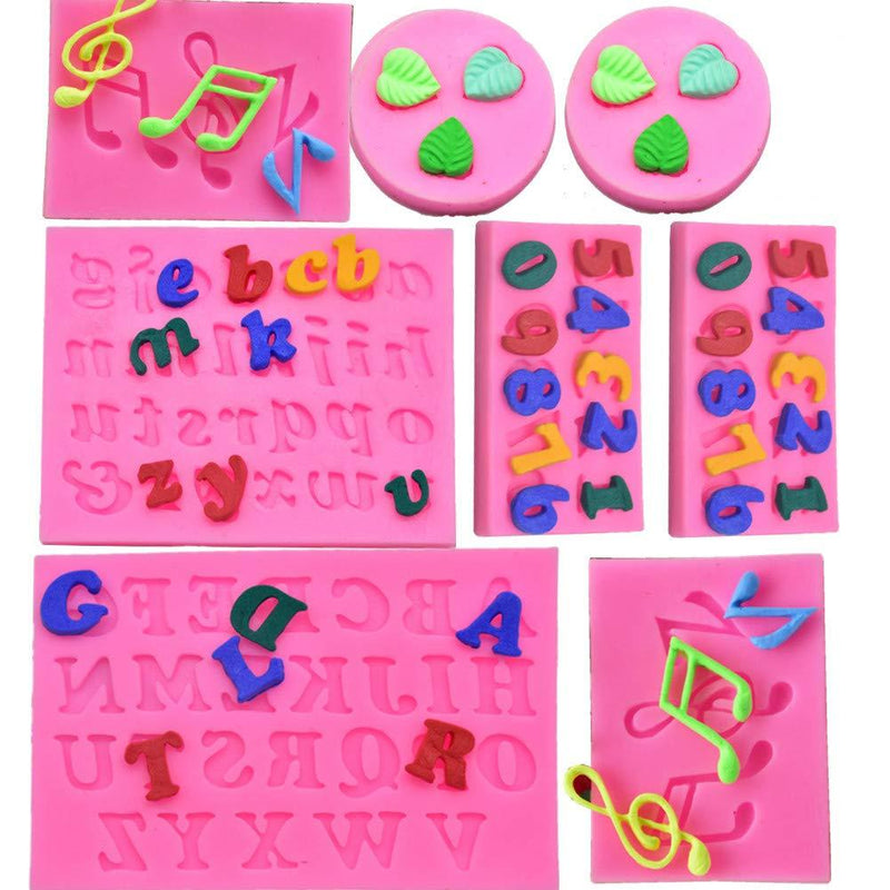 8pcs Letter Chocolate Molds Silicone,Candy Molds,Heart Number Molds for Chocolate Covered Strawberries,Silicone Uppercase Lowercase Alphabet Number Fondant Candy, Gummy, Biscuit, Cake Decorations Pink - PawsPlanet Australia