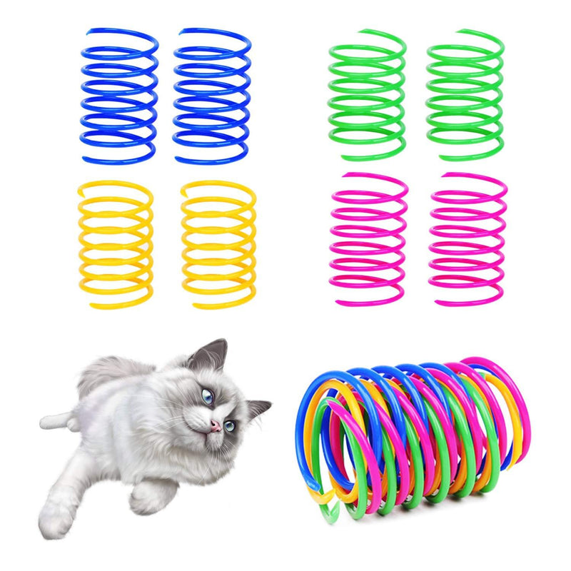 AigoAnyou 60 Pack Cat Toys Pet Colorful Cat Springs Coils for Chasing, Biting, Hunting Bounce Kitten Spiral Spring,BPA Free Durable Plastic 2 Inch (Random Color) - PawsPlanet Australia