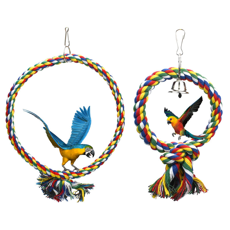 Mygeromon Bird Parrot Swing Rope Perch Cage Hanging Toys for Small Birds/Cockatiels/Lovebirds - PawsPlanet Australia