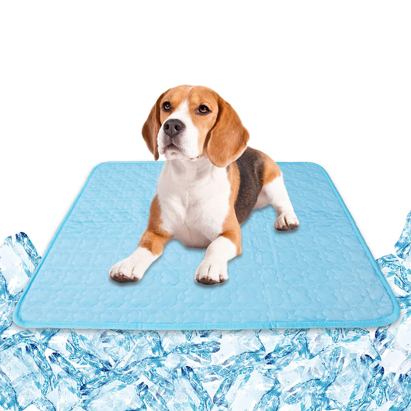 KALINCO Dog Cooling Mat, Washable Pet Self Cooling Pad Blanket, Summer Cooling Pads for Dogs Cats (2822 inch, Blue) 28*22 inch - PawsPlanet Australia