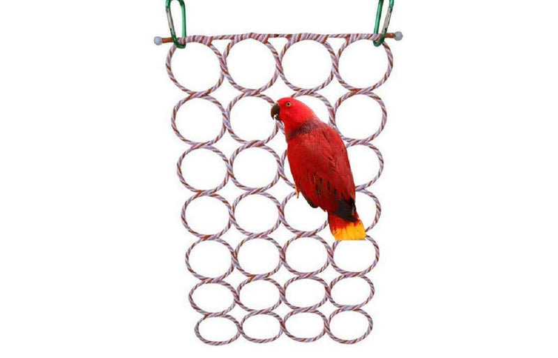 zmgmsmh Hanger of Hanging-Rings for Rats Toy, Birds Toy, mice Toy Bird Hammock Rats Climbing Net Rats Climbing Ladders Parrot Hanging Toy Swing Rest Perch - PawsPlanet Australia
