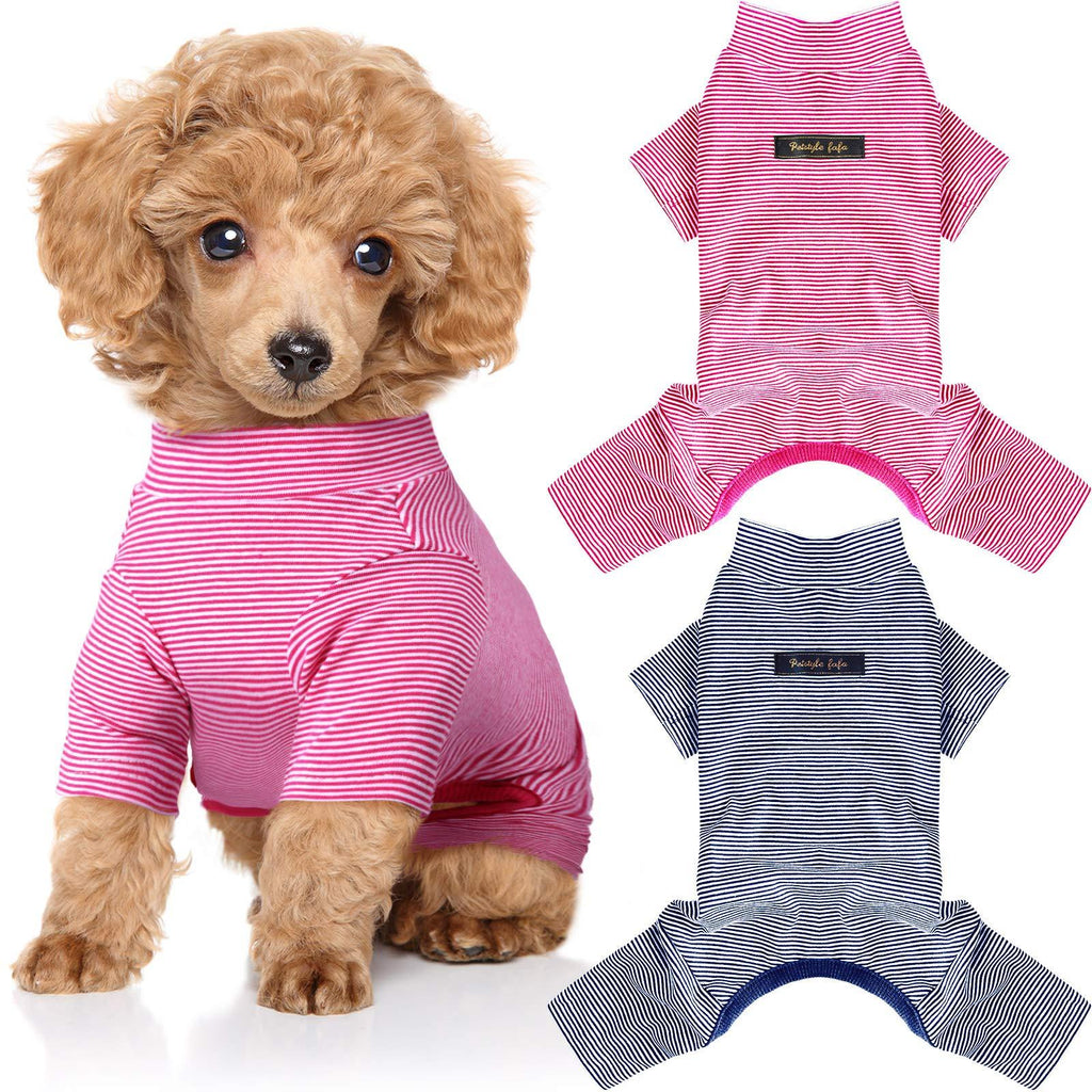 2 Pieces Pet Jumpsuit Puppy Pajamas Soft Dog Pajamas Puppy Rompers Cute Dog Bodysuits for Small Dogs Cats Pets Classic Pattern - PawsPlanet Australia