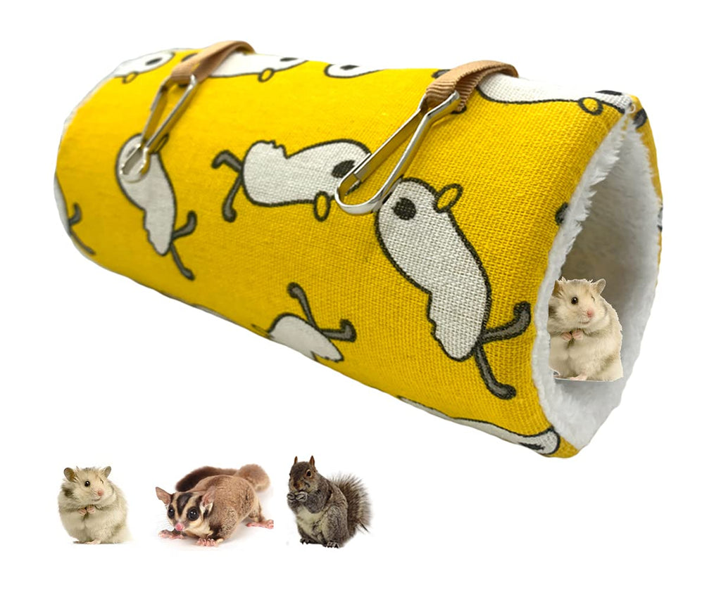 Yellow Duck Hammock Bed Tunnel Shape Nest for Bunkbed Sugar Glider Hammock, Hamster Cage Accessories Bedding, Warm Hammock for Parrot Ferret Squirrel Rat Play Sleep (Small) Small - PawsPlanet Australia